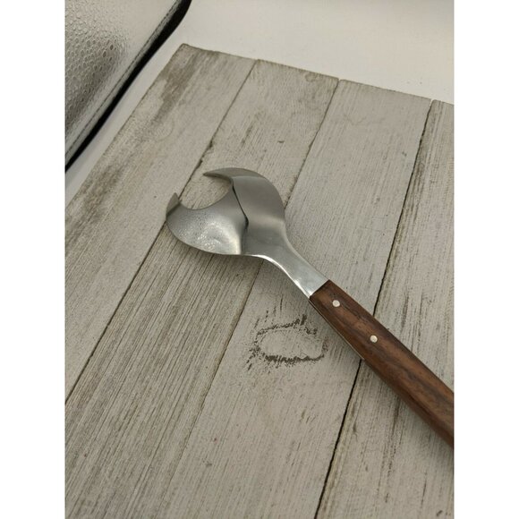 Stainless Steel Salad Server Fork with Wood Handle 13 1/4" - Picture 7 of 7